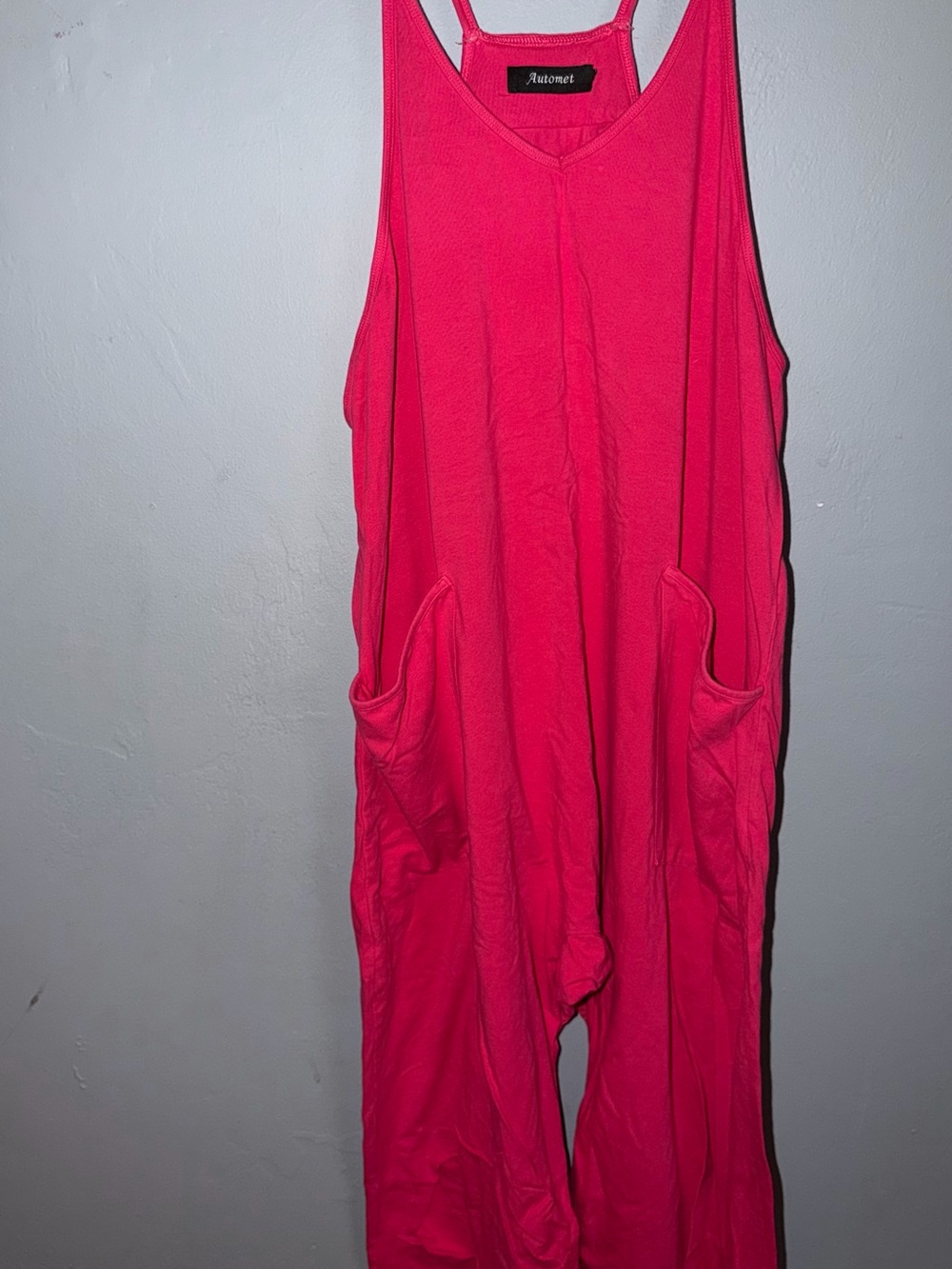 Relaxed Hot Pink Pocket Romper by Autonet